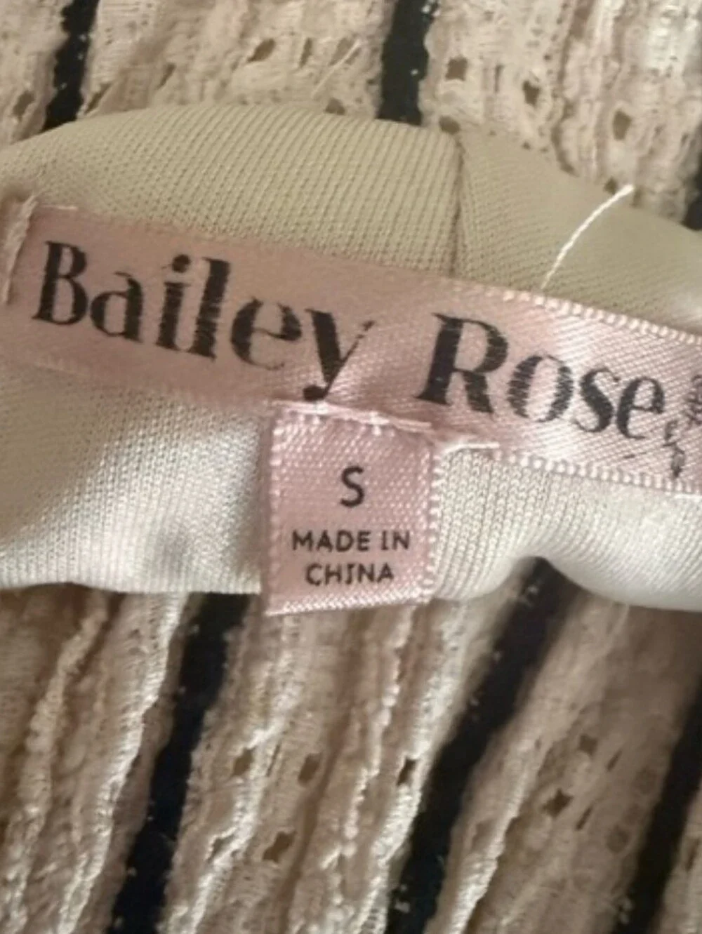 Bailey Rose Striped Knit Drawstring Women’s Shorts - Cream/Black Size S